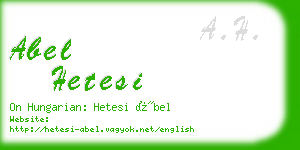 abel hetesi business card